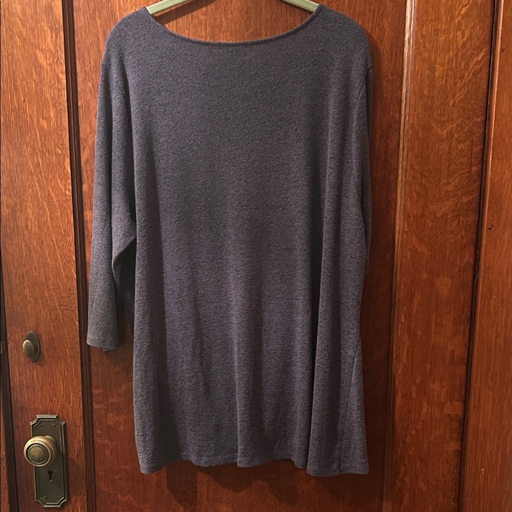 Matty M Dark Blue Long Sleeve Top with Knot - Picture 3 of 3